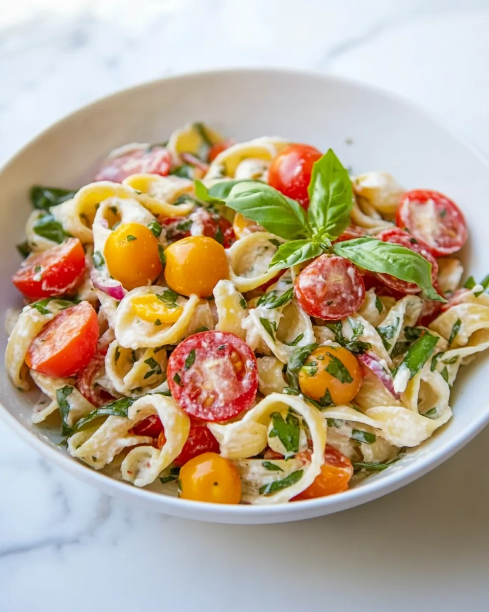 Fresh Bruschetta Low FODMAP Pasta Salad