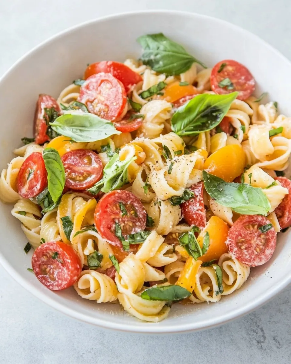 Fresh Bruschetta Low FODMAP Pasta Salad