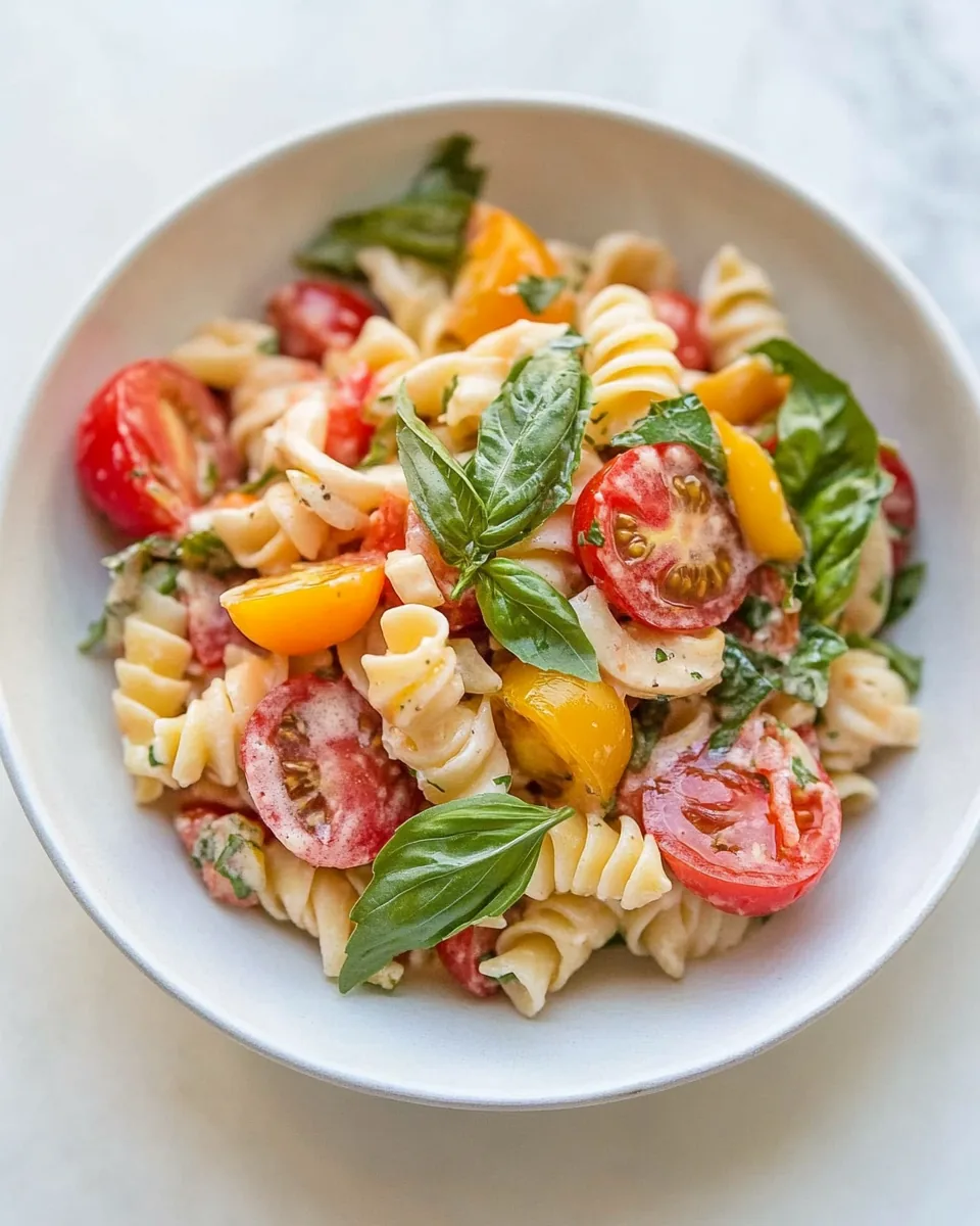 Fresh Bruschetta Low FODMAP Pasta Salad