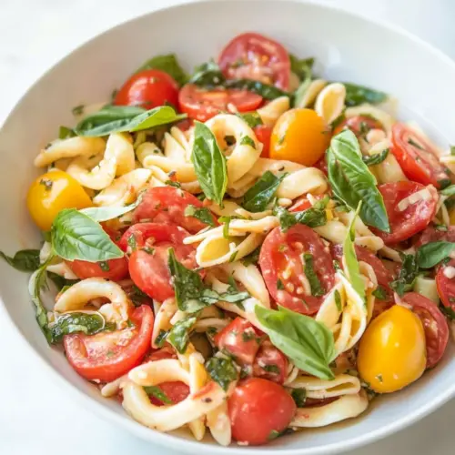 Fresh Bruschetta Low FODMAP Pasta Salad