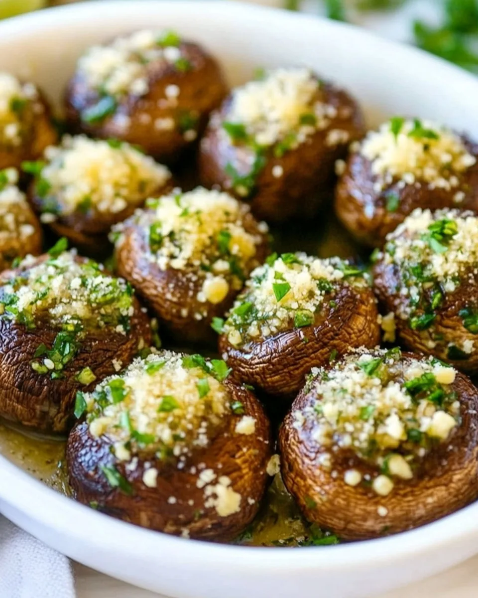 Garlic Parmesan Roasted Mushrooms