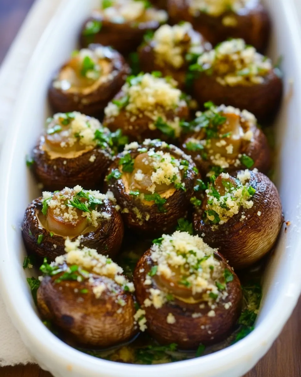 Garlic Parmesan Roasted Mushrooms