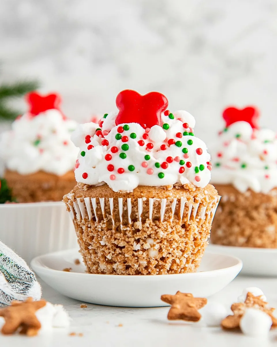 Gingerbread Marshmallow Treat Cupcakes
