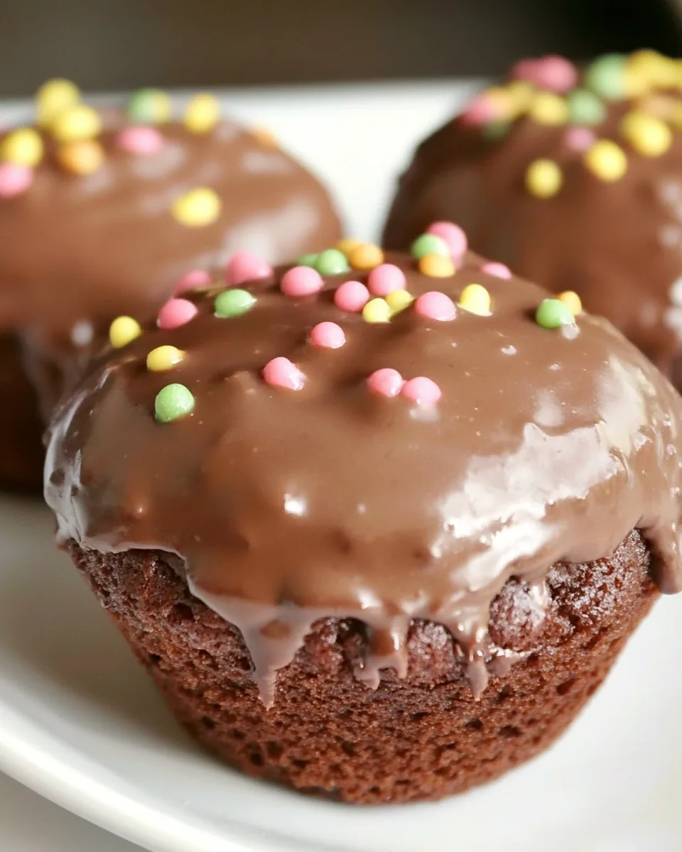 Glazed Chocolate Donut Muffins