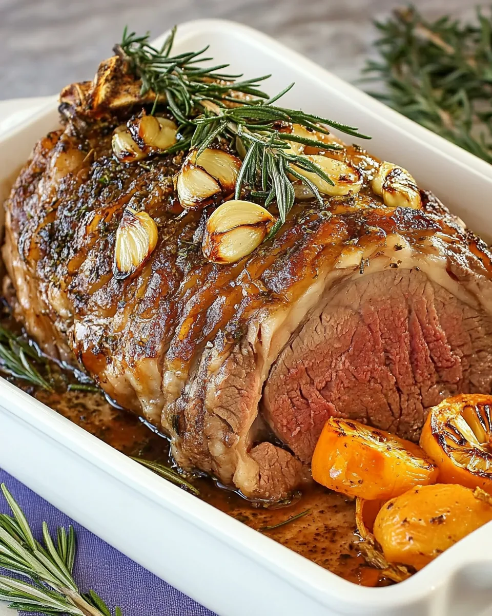 Glazed Leg of Lamb with Garlic and Rosemary