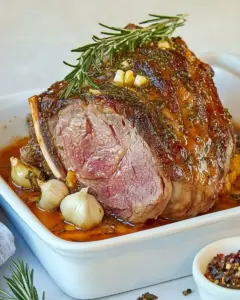 Glazed Leg of Lamb with Garlic and Rosemary