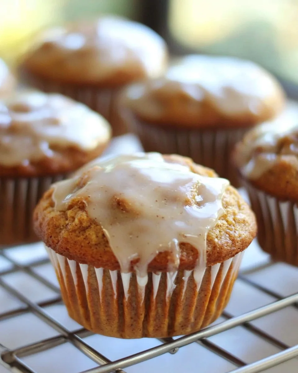 Glazed Pumpkin Bran Muffins