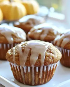 Glazed Pumpkin Bran Muffins