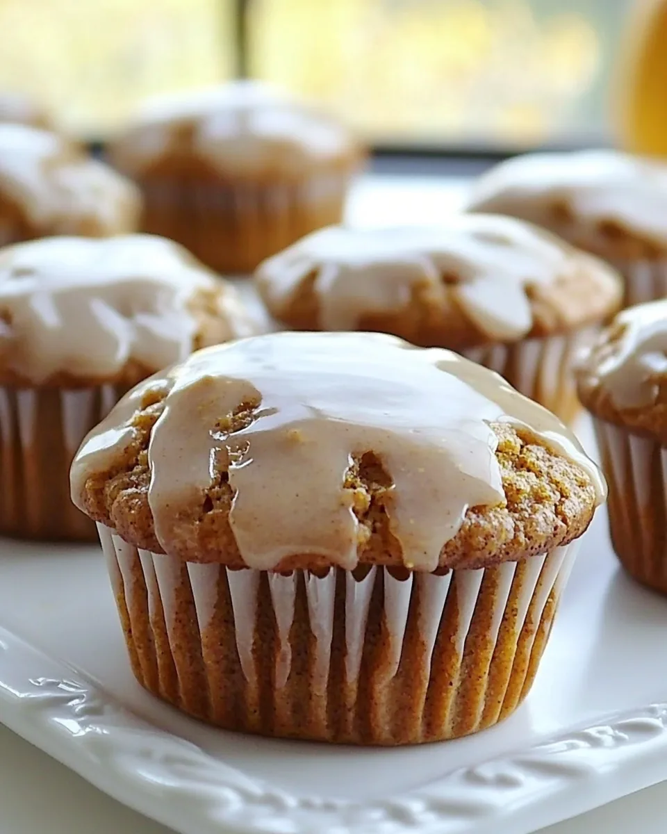 Glazed Pumpkin Bran Muffins