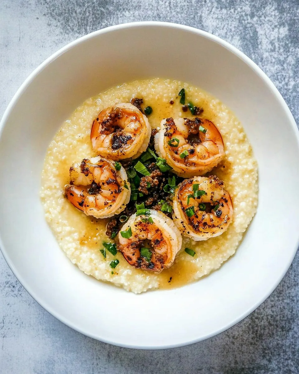 Gouda Grits with Smoky Brown Butter Shrimp