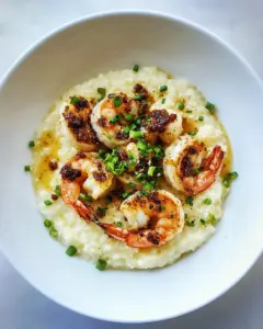 Gouda Grits with Smoky Brown Butter Shrimp