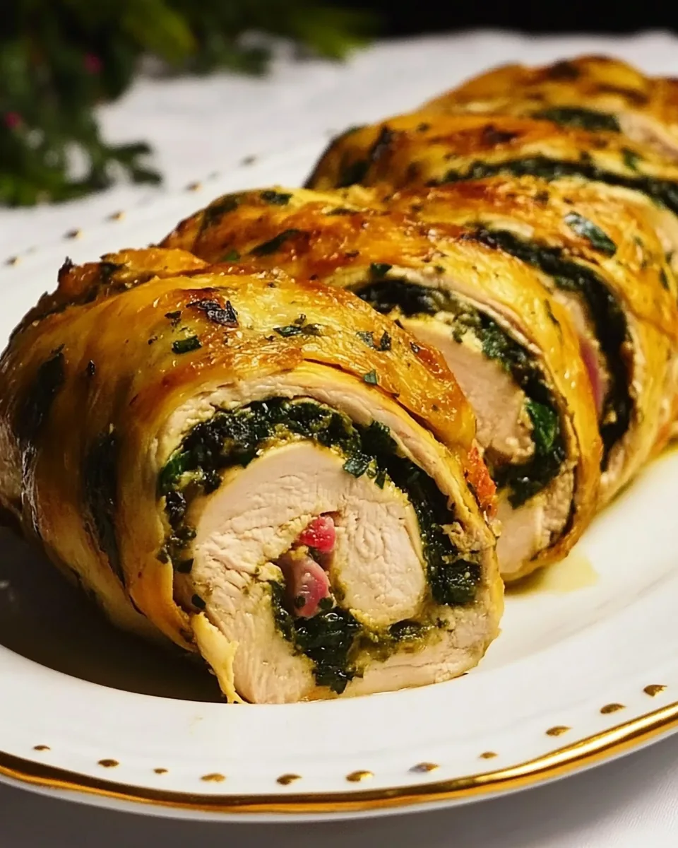 Greek Style Chicken Roulade