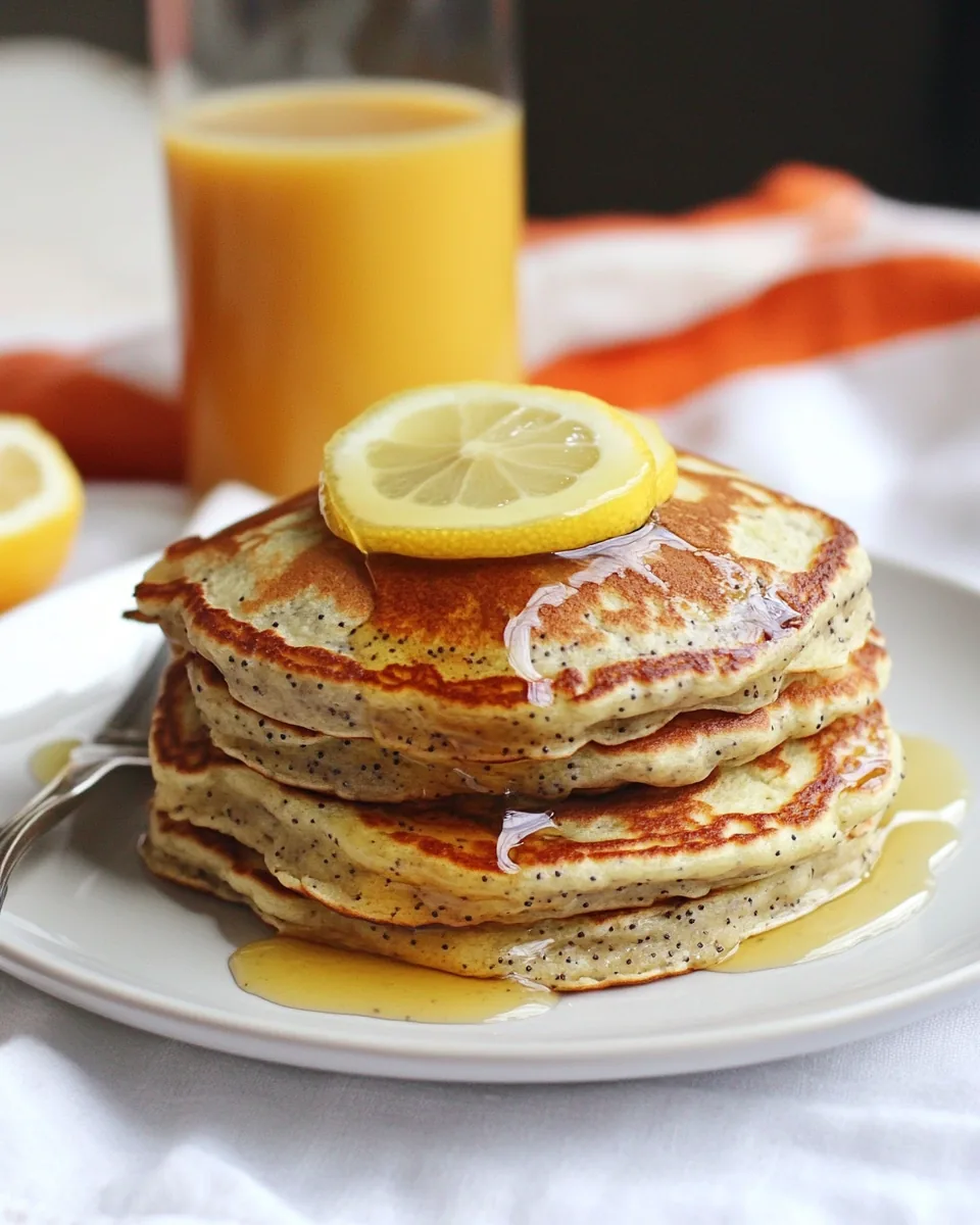 Greek Yogurt Meyer Lemon Poppy Seed Pancakes