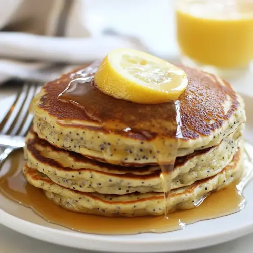 Greek Yogurt Meyer Lemon Poppy Seed Pancakes