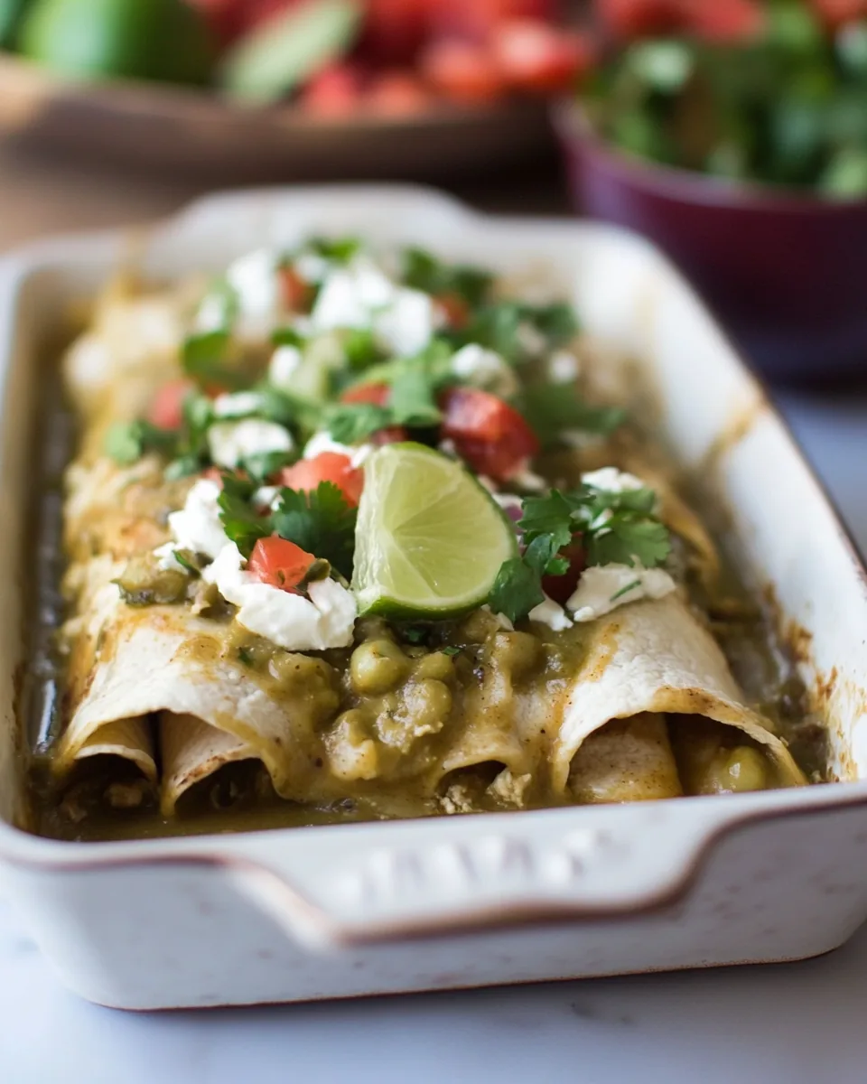 Green Chili Chicken Enchiladas