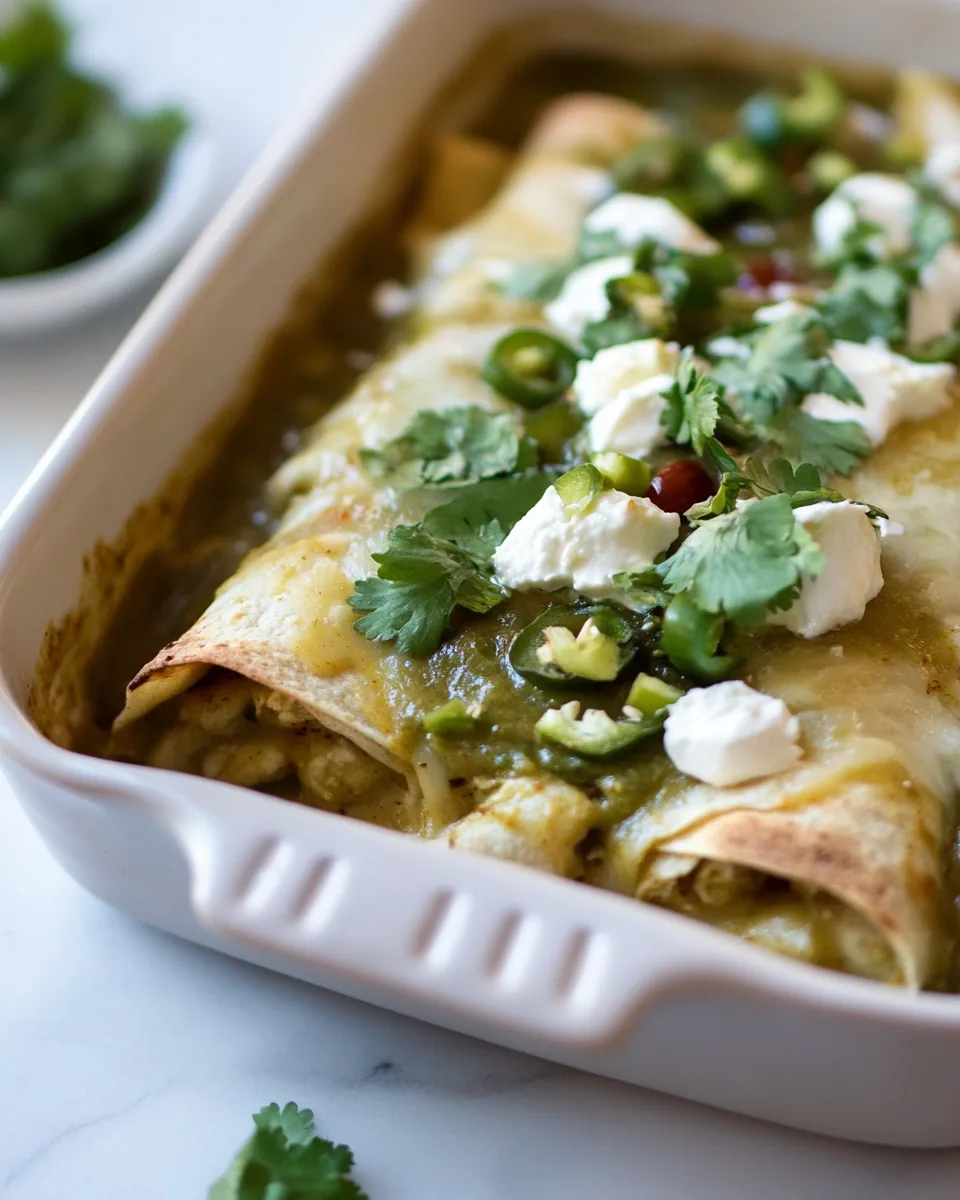 Green Chili Chicken Enchiladas