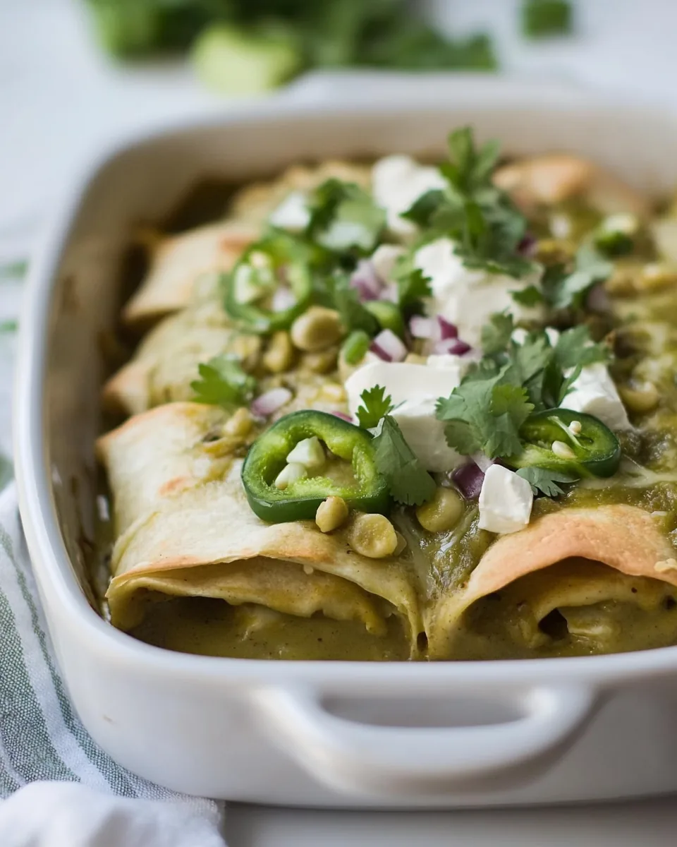 Green Chili Chicken Enchiladas