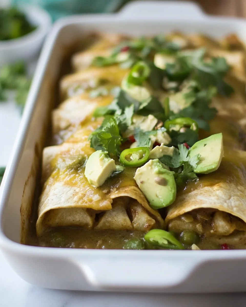 Green Chili Chicken Enchiladas