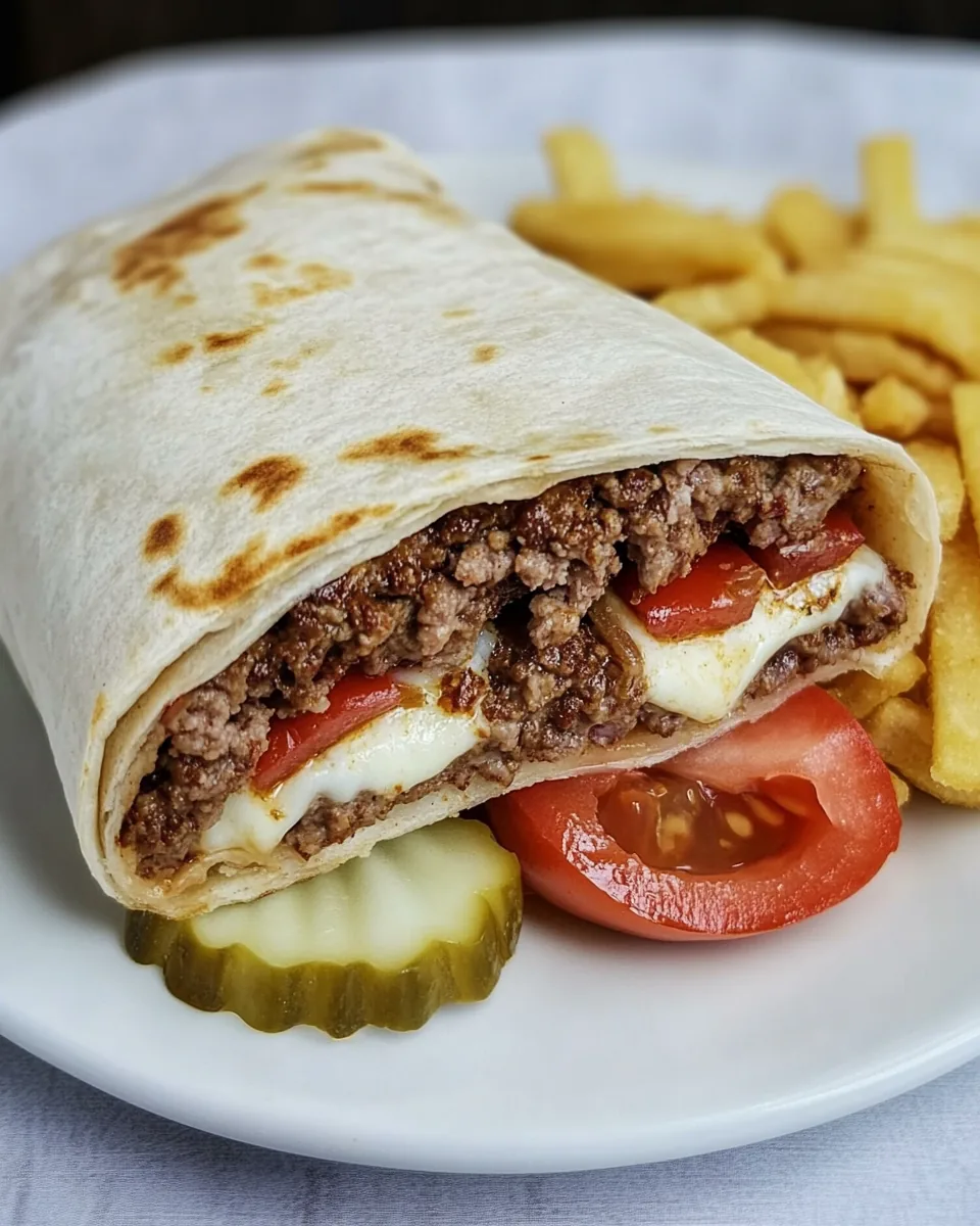 Griddled Burrito Style Cheeseburger Wraps