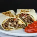 Griddled Burrito Style Cheeseburger Wraps