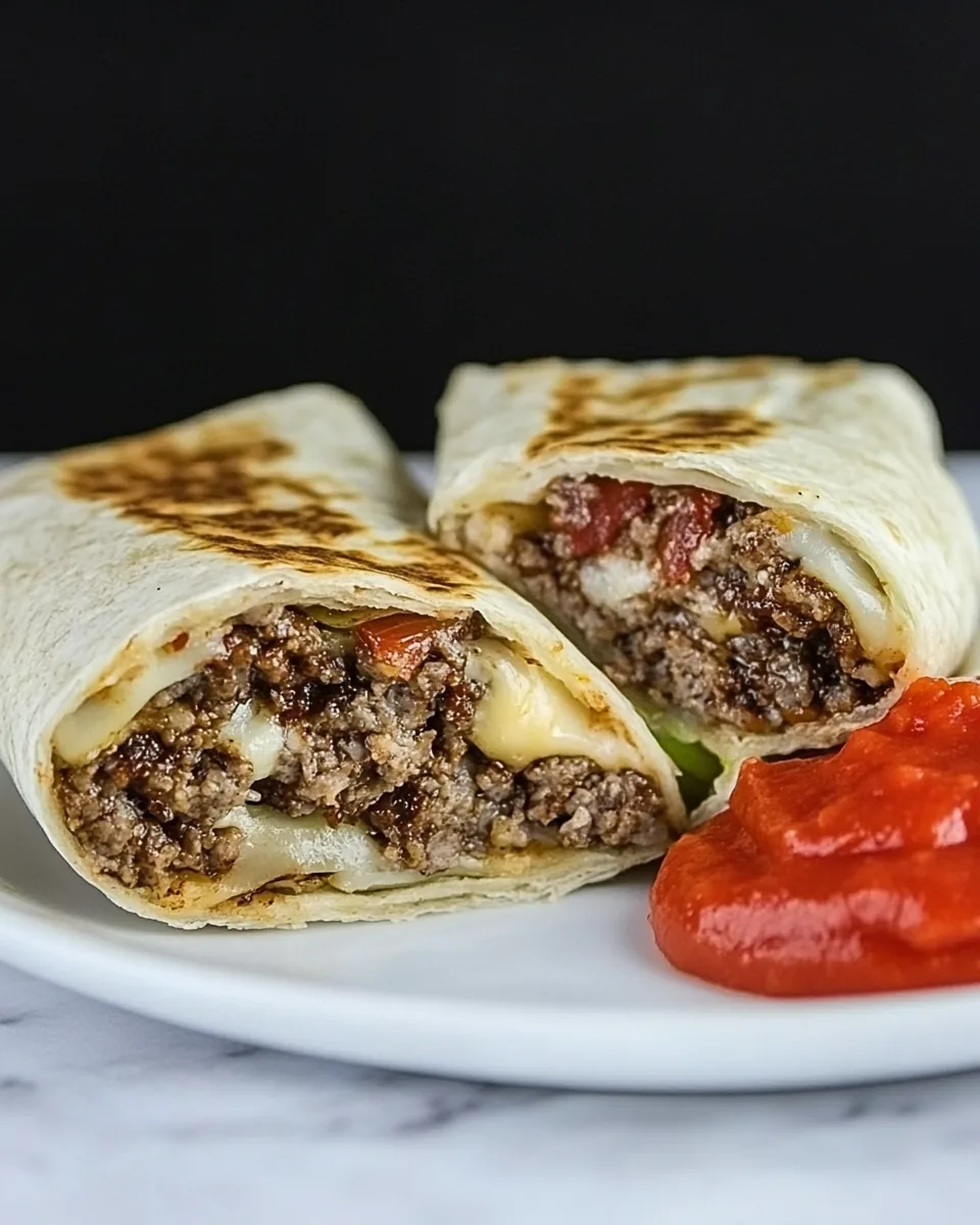 Griddled Burrito Style Cheeseburger Wraps