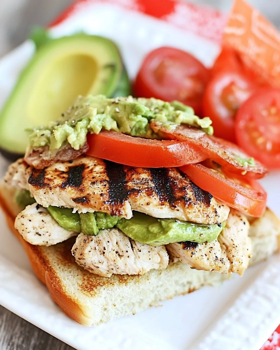 Grilled Chicken Sandwich with Avocado and Tomato