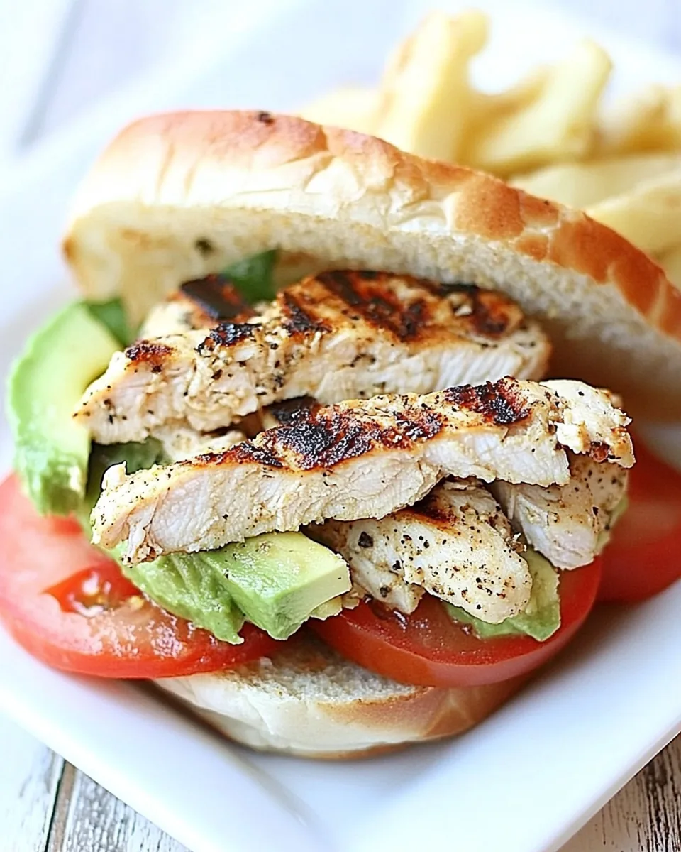 Grilled Chicken Sandwich with Avocado and Tomato