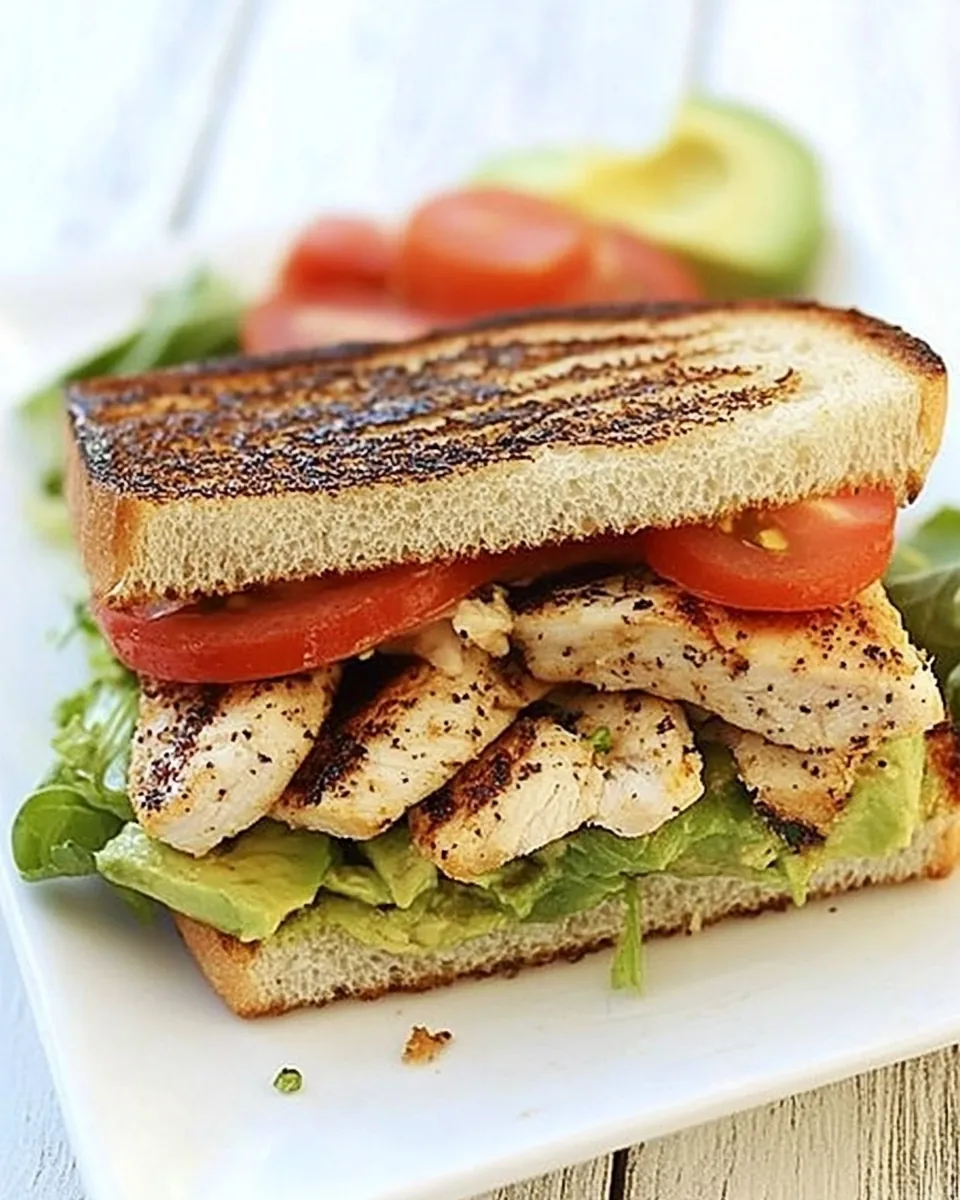 Grilled Chicken Sandwich with Avocado and Tomato