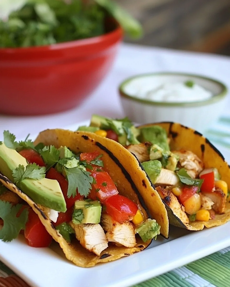 Grilled Chicken and Avocado Tacos