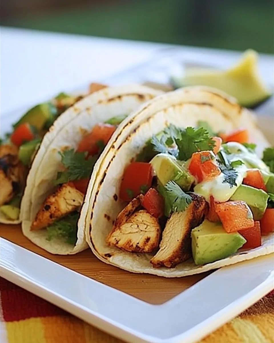 Grilled Chicken and Avocado Tacos