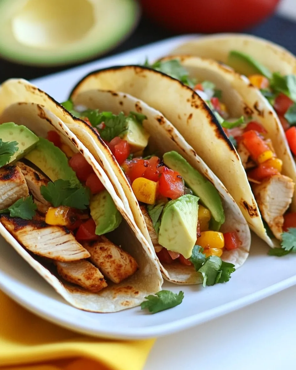 Grilled Chicken and Avocado Tacos