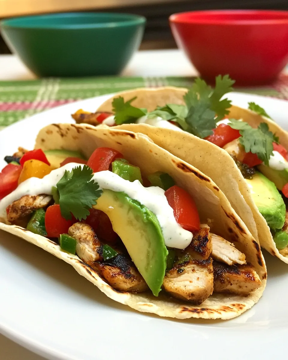 Grilled Chicken and Avocado Tacos