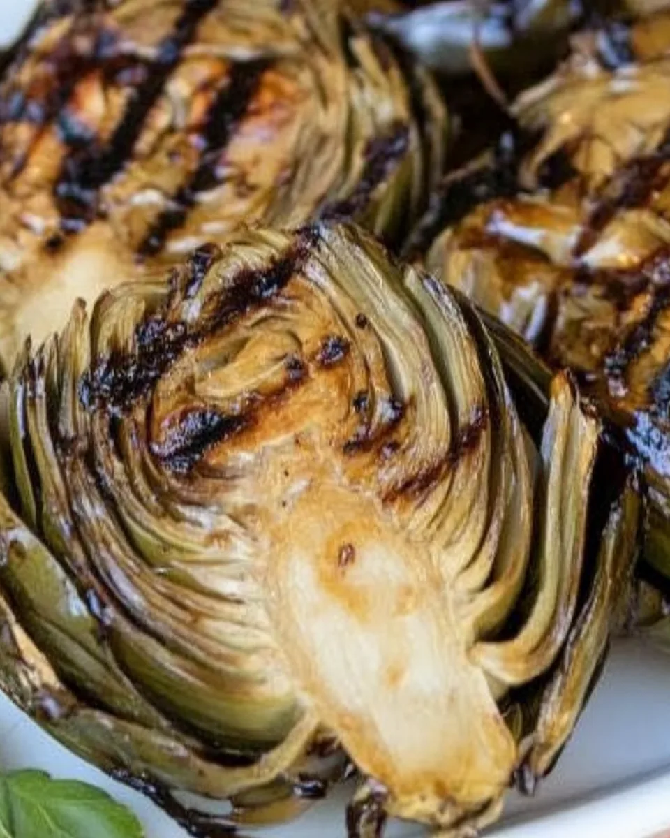 Grilled Globe Artichokes