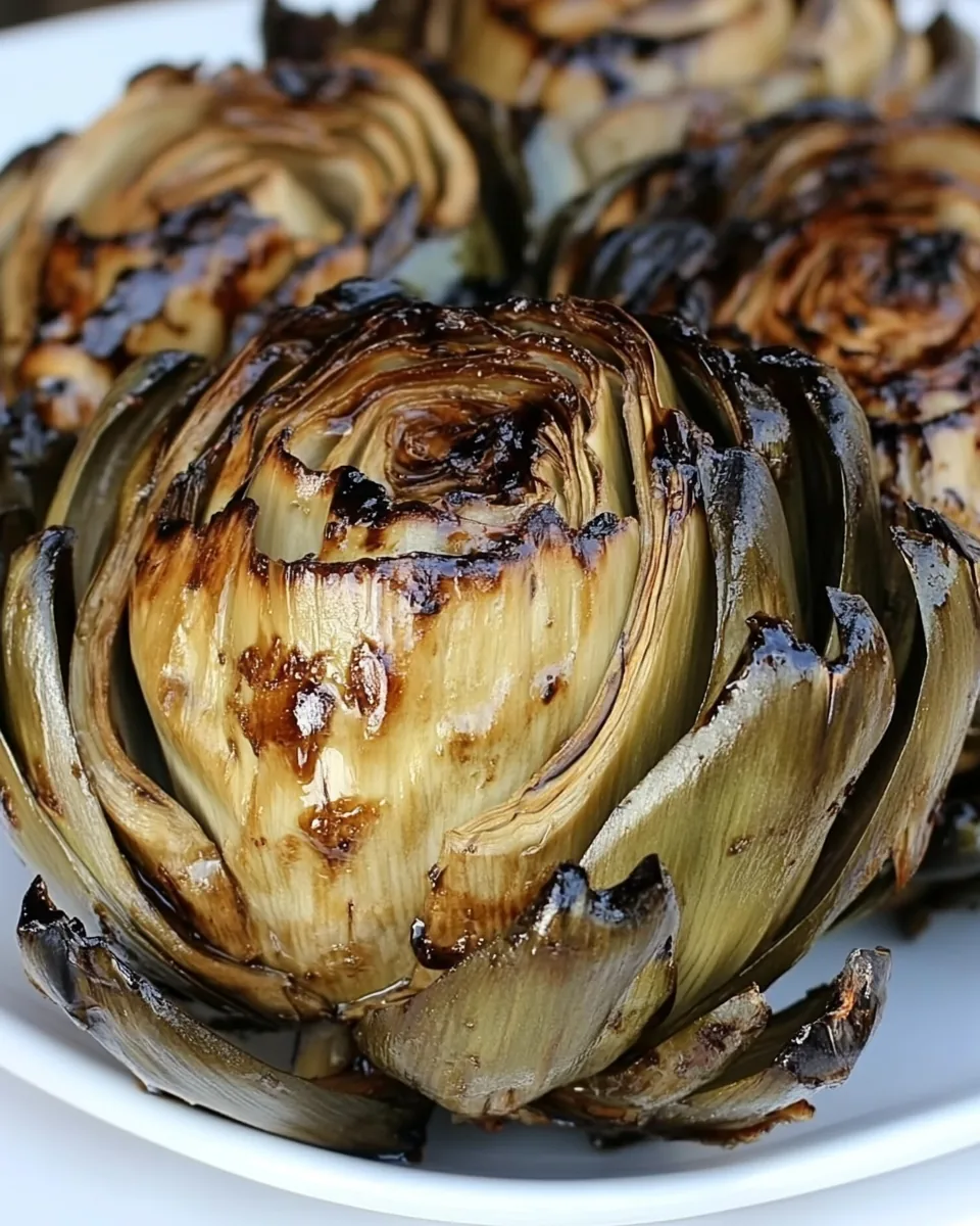 Grilled Globe Artichokes