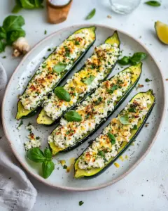 Grilled Goat Cheese Stuffed Zucchini