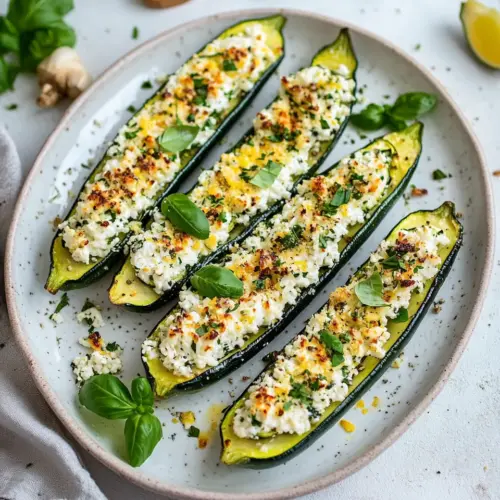 Grilled Goat Cheese Stuffed Zucchini