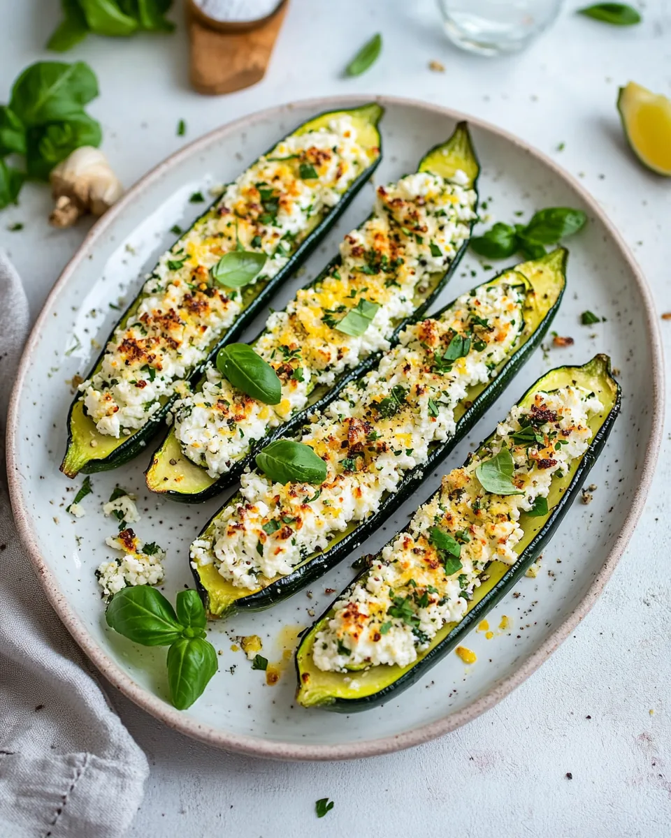 Grilled Goat Cheese Stuffed Zucchini