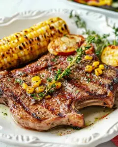 Grilled One Minute Steak and Paprika Corn on the Cob