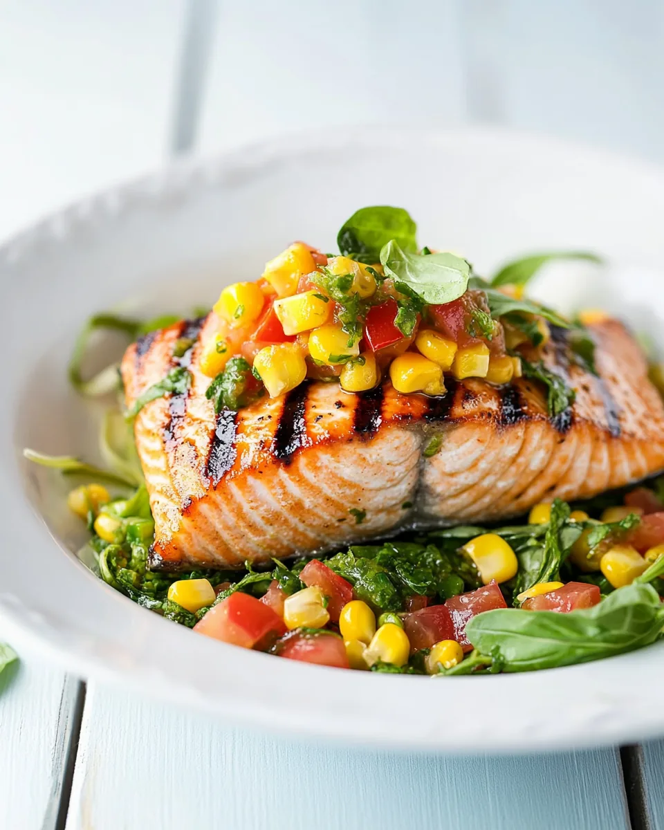 Grilled Salmon with Corn Mango Relish