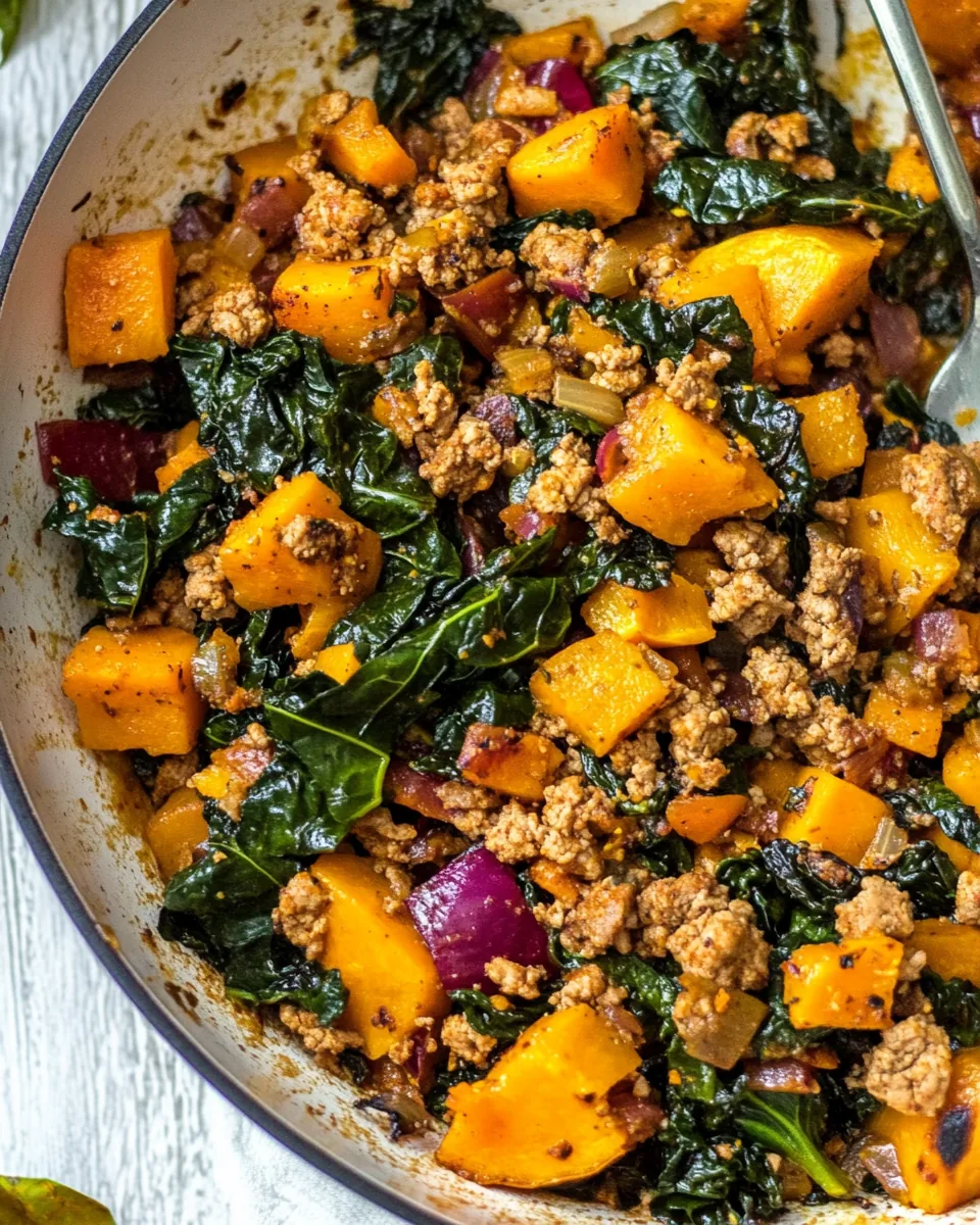 Ground Turkey Butternut Squash Skillet