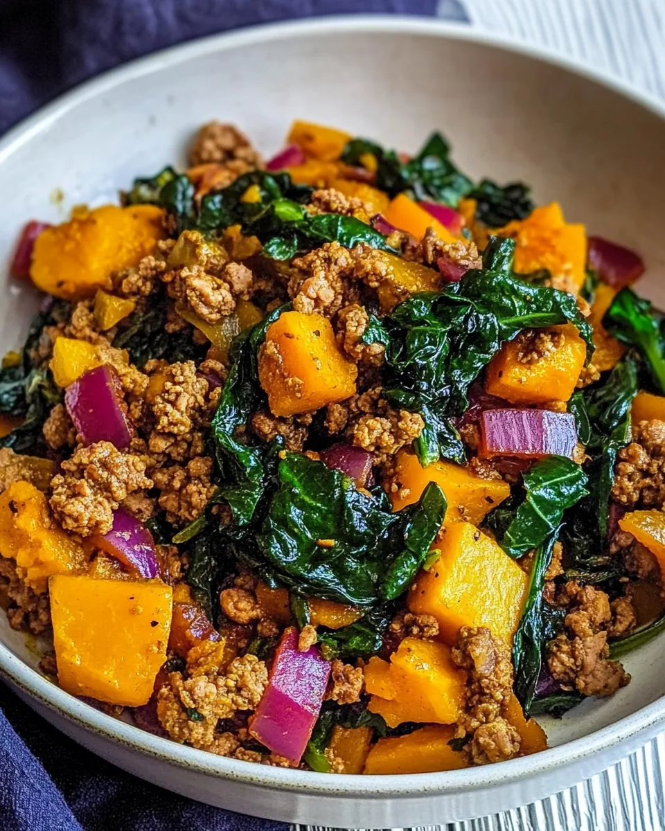 Ground Turkey Butternut Squash Skillet