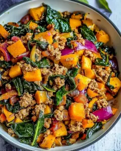 Ground Turkey Butternut Squash Skillet