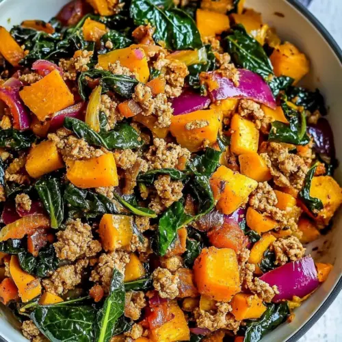 Ground Turkey Butternut Squash Skillet