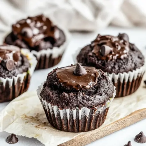Healthy Double Chocolate Zucchini Muffins
