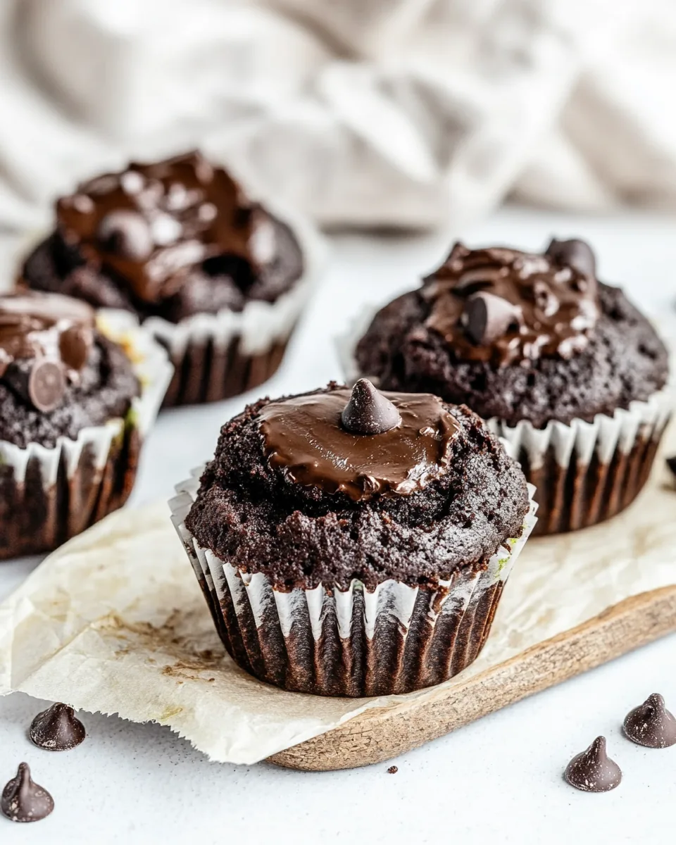 Healthy Double Chocolate Zucchini Muffins