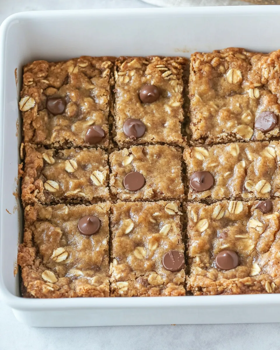 Healthy Peanut Butter Oatmeal Cookie Bars