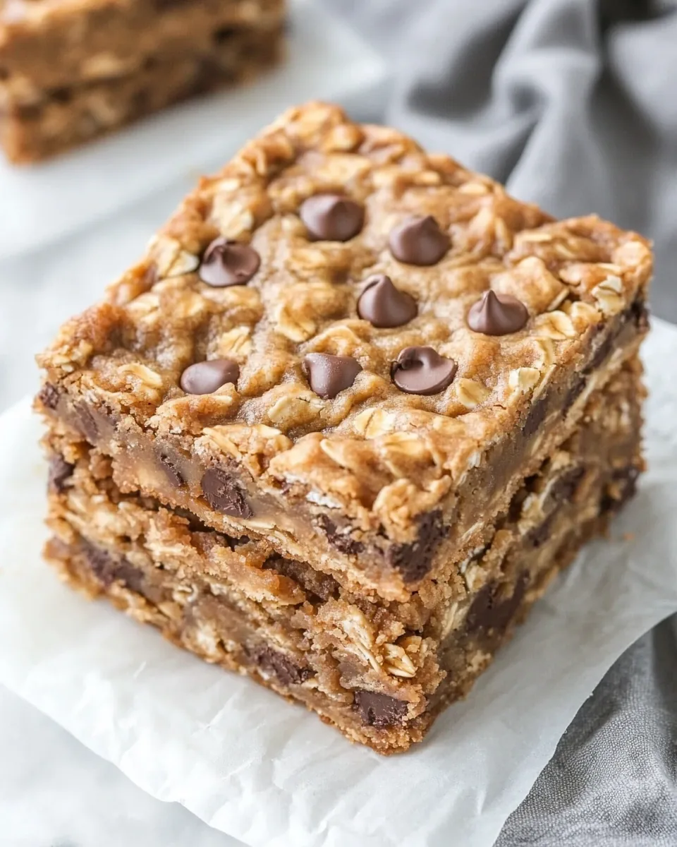 Healthy Peanut Butter Oatmeal Cookie Bars