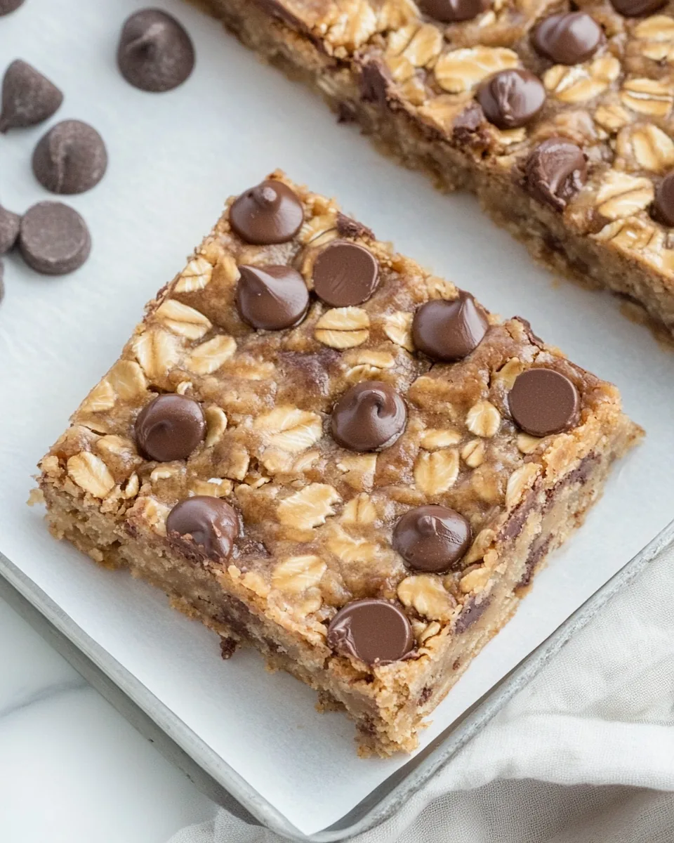 Healthy Peanut Butter Oatmeal Cookie Bars