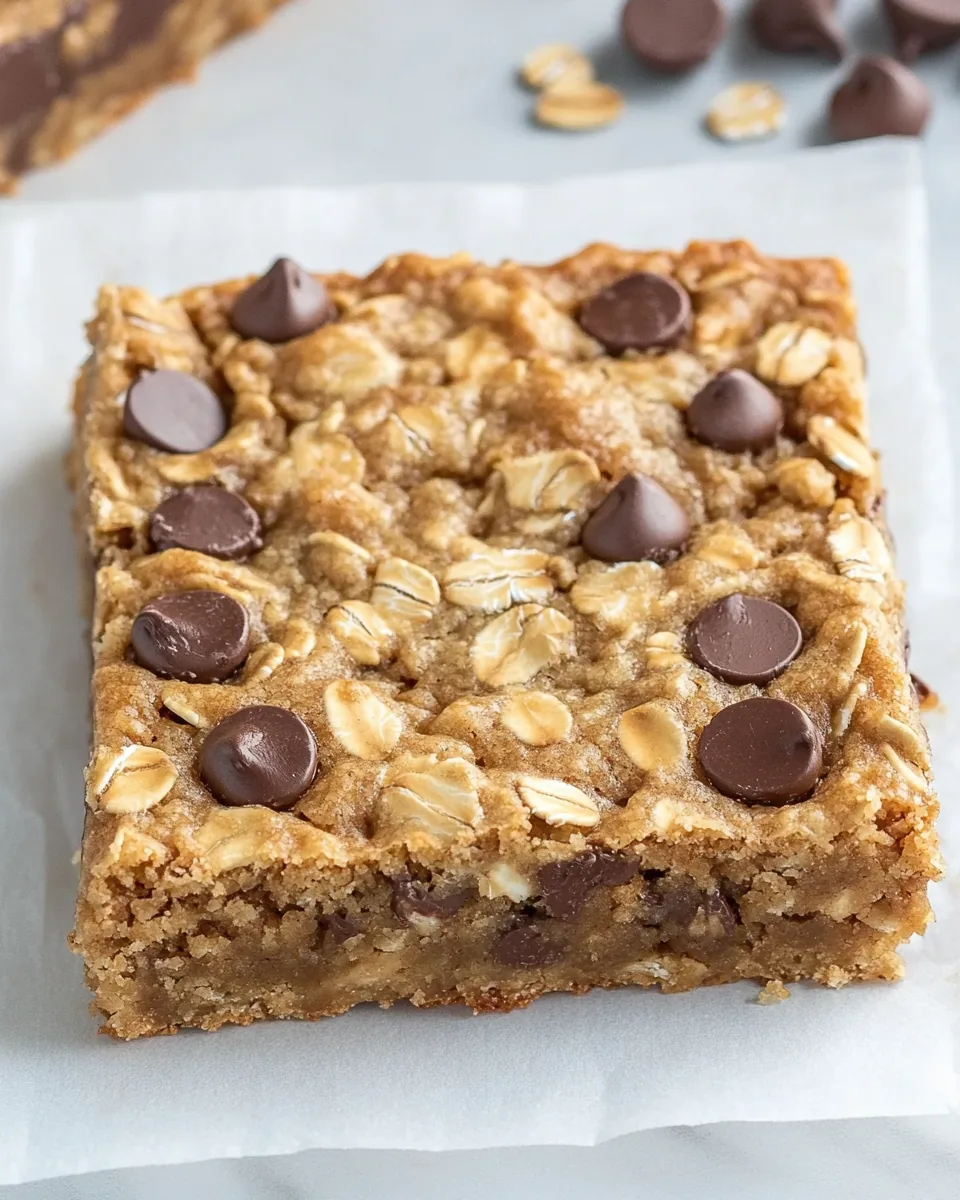 Healthy Peanut Butter Oatmeal Cookie Bars