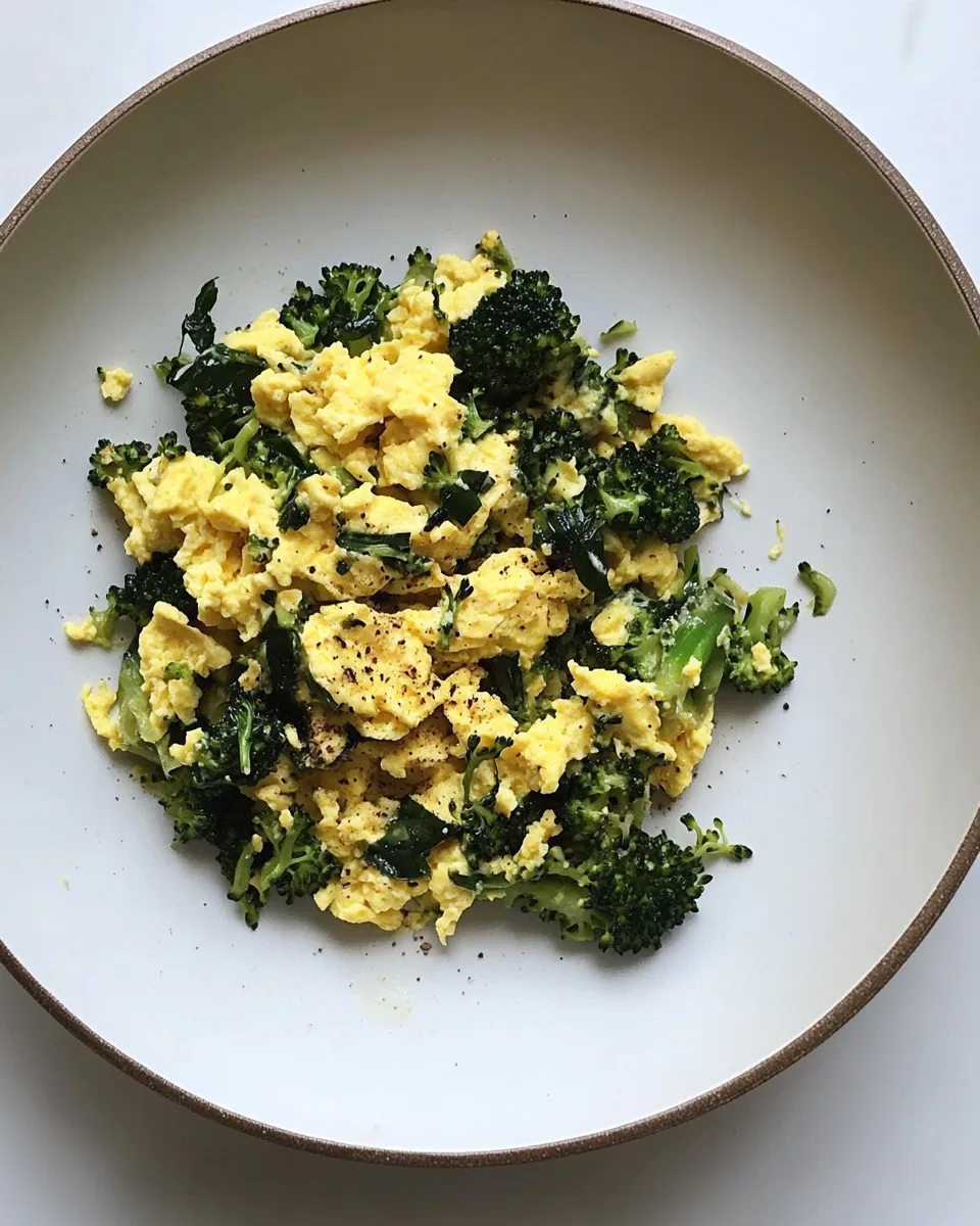 Healthy Scrambled Eggs with Broccoli and Spinach